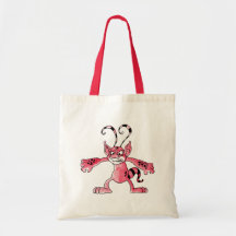 Angry Red Alien Canvas Bag
