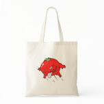 angry rotten tomato cartoon character tote bag