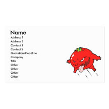 angry rotten tomato cartoon character business card template