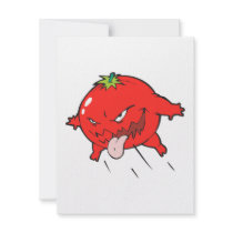 angry rotten tomato cartoon character custom invitation