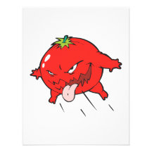 angry rotten tomato cartoon character custom invitation