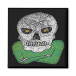 Angry Skeleton Square Magnet