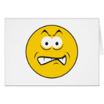 Angry Snarling Smiley Face Card