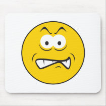Angry Snarling Smiley Face Mousepad
