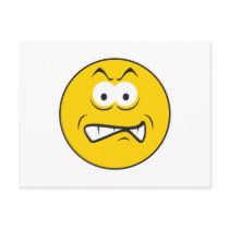 Angry Snarling Smiley Face Postcard