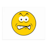 Angry Snarling Smiley Face Postcard