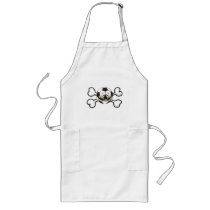 Angry soccer ball Skull and Crossbones Apron