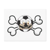 Angry soccer ball Skull and Crossbones Post Cards