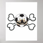 Angry soccer ball Skull and Crossbones Posters
