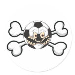 Angry soccer ball Skull and Crossbones Sticker