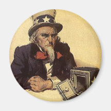 ANGRY UNCLE SAM REFRIGERATOR MAGNETS