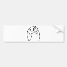 Angry Unhappy Meme Face Bumper Stickers