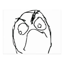Angry Unhappy Meme Face Post Card