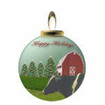 Angus Cow Christmas Farm Ornament Acrylic Cut Out