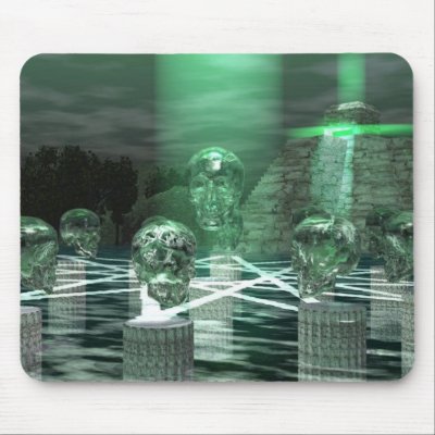 Anicent Mayan Ritual 13 Crystal Skulls Mouse Mats by DragonCat