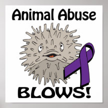 Animal Abuse Blows Awareness Design Print
