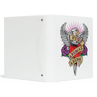 Animal Abuse Dagger Vinyl Binders by fightcancertees