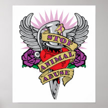 Animal Abuse Dagger Print