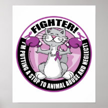 Animal Abuse Fighter Cat Poster