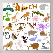 Animal alphabet for preschool Poster