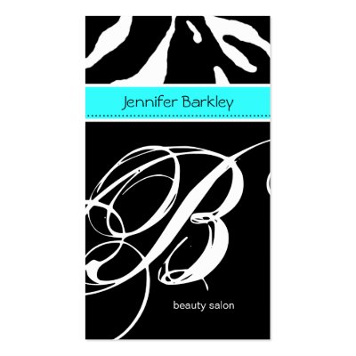Animal Business Card Zebra Beauty Salon Blue by spacards