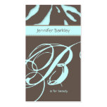 Animal Business Card Zebra Beauty Salon Blue Taupe business cards