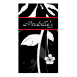 Animal Business Card Zebra Floral Black Red