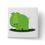 Animal Domain: Green Hippo Pinback Button