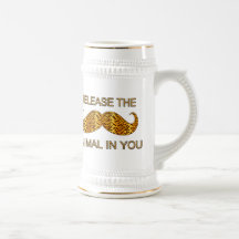 Animal In You Tiger Stripe Moustache Mug