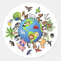 Animal Kingdom Round Stickers