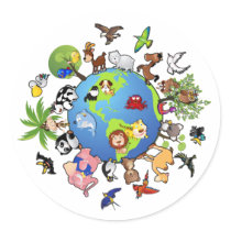 Animal Kingdom Round Stickers
