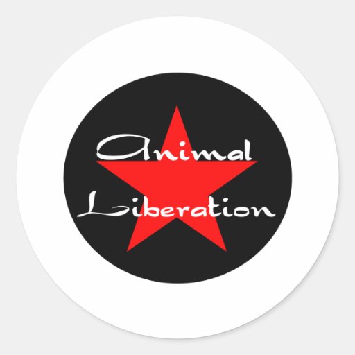 animal liberation round stickers