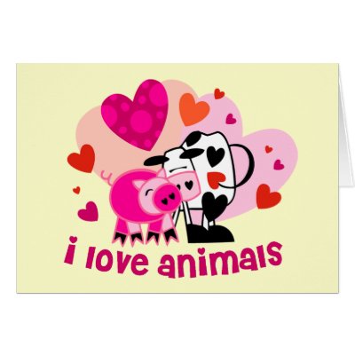 Animal Love Card by smallhandsdesigns