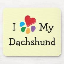 Animal Lover_I Heart My Dachshund Mouse Pads