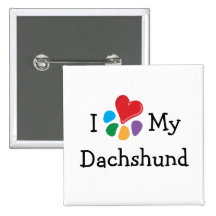 Animal Lover_I Heart My Dachshund Pinback Button