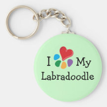 Animal Lover_I Heart My Labradoodle Key Chains