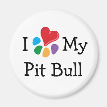 Animal Lover_I Heart My Pit Bull Refrigerator Magnet