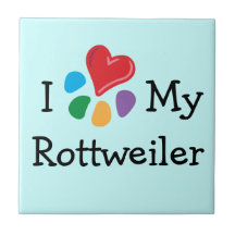 Animal Lover_I Heart My Rottweiler Tiles