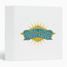 Animal Loving Vegetarian 3 Ring Binder