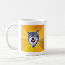 Animal Meme de conseil de loup de courage Mugs À Café