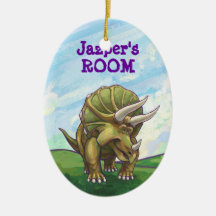 Animal Parade Triceratops Art Christmas Tree Ornament