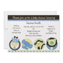 Animal Park Baby Shower Invitations