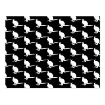Animal Pattern. Wallabies in Black and White. Post Card