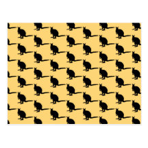 Animal Pattern. Wallaby Design in Yellow and Black Post Cards