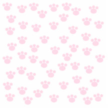 Animal Paw Print. Light Pink and White Pattern. Photo Sculpture