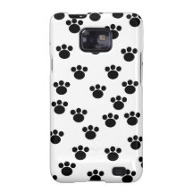 Animal Paw Print Pattern. Black and White. Samsung Galaxy Cover
