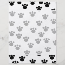 Animal Paw Print Pattern. Black and White. Flyer Design