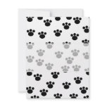 Animal Paw Print Pattern. Black and White. Personalized Invite