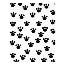 Animal Paw Print Pattern. Black and White. Letterhead Design
