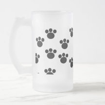 Animal Paw Print Pattern. Black and White. Mugs